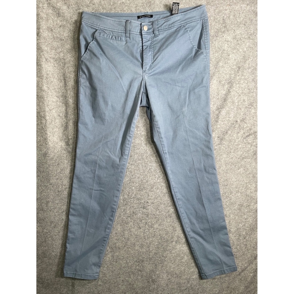 41 Hawthorn Womens Size 16 Blue Gray Slim Chino Pants Stretch Cotton Blend Twill